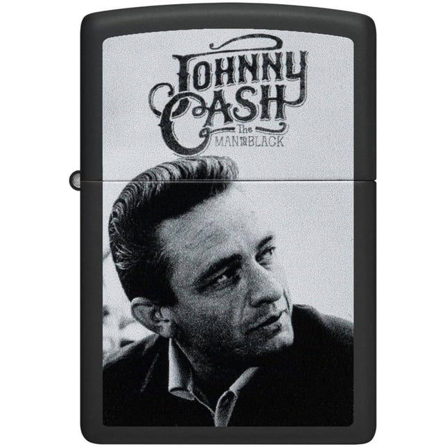 Zippo Lighter: Johnny Cash Portrait Black Matte | 48990