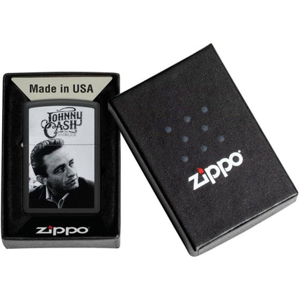 Zippo Lighter: Johnny Cash Portrait Black Matte | 48990