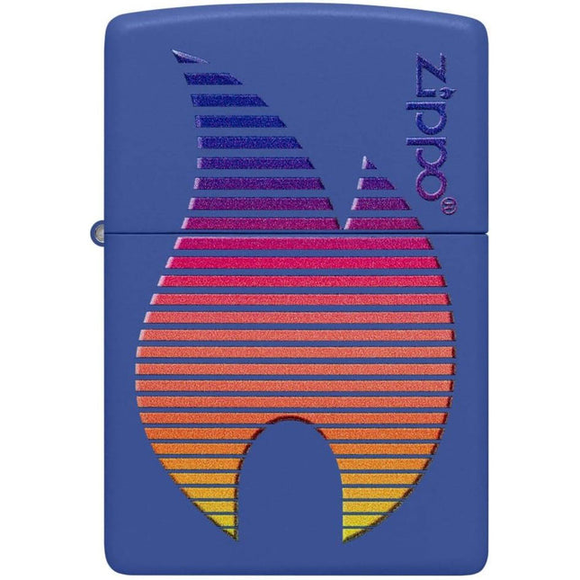 Zippo Lighter: Zippo Flame Design Royal Blue Matte | 48996