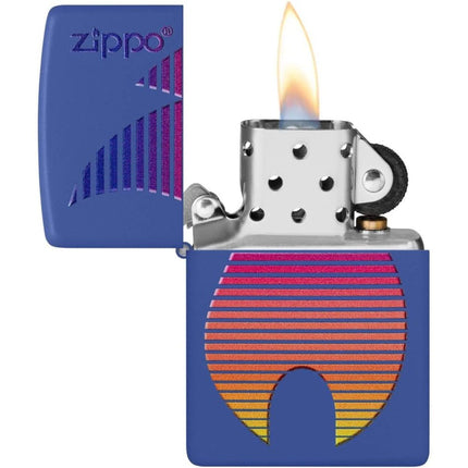Zippo Lighter: Zippo Flame Design Royal Blue Matte | 48996