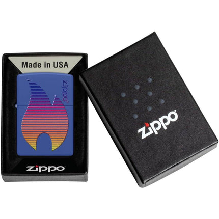 Zippo Lighter: Zippo Flame Design Royal Blue Matte | 48996