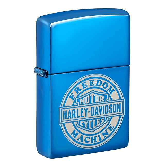 Zippo Lighter: Harley-Davidson® Design High Polish Blue | 48798