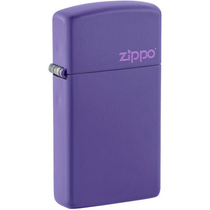 Zippo Lighter: Slim Purple Matte with Zippo Logo | 1637ZL