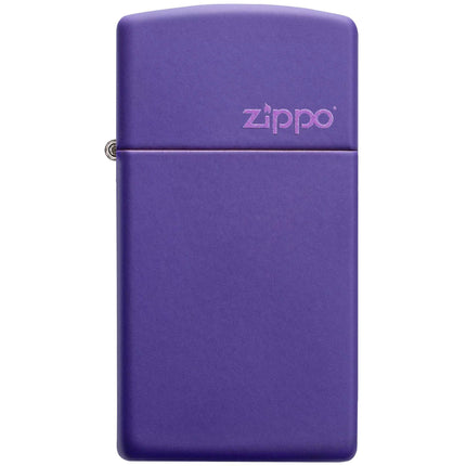 Zippo Lighter: Slim Purple Matte with Zippo Logo | 1637ZL