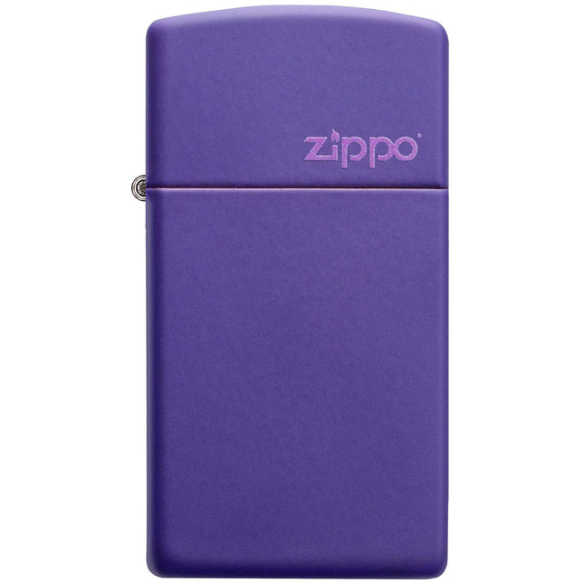 Zippo Lighter: Slim Purple Matte with Zippo Logo | 1637ZL