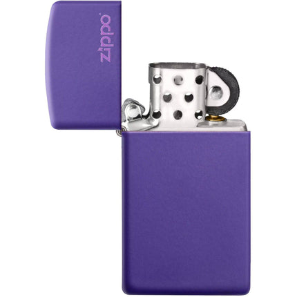 Zippo Lighter: Slim Purple Matte with Zippo Logo | 1637ZL
