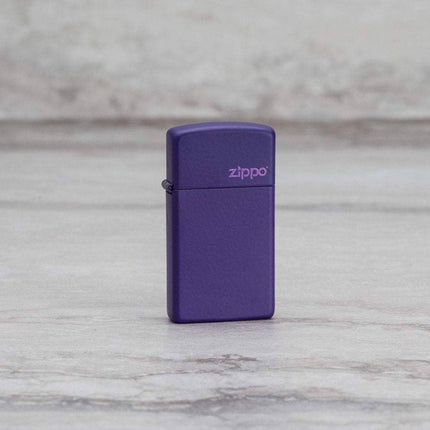 Zippo Lighter: Slim Purple Matte with Zippo Logo | 1637ZL