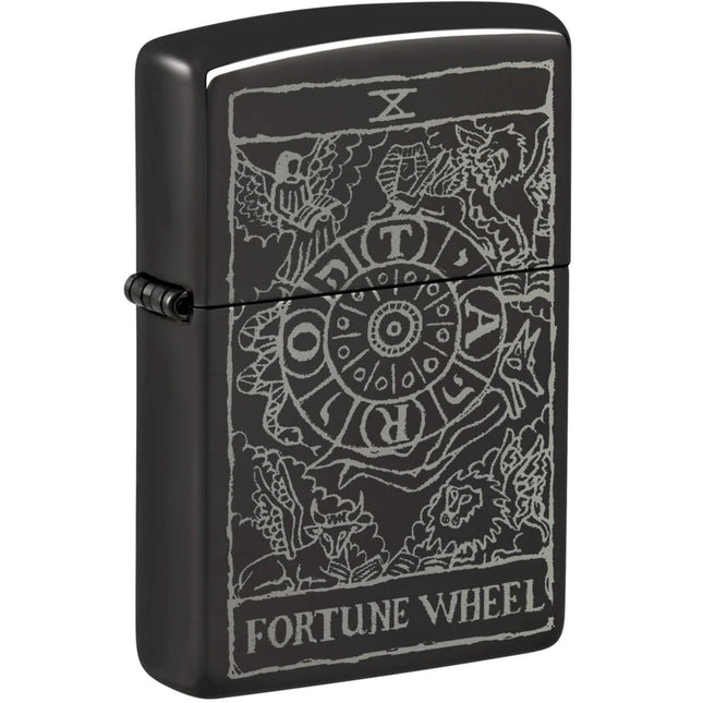 Zippo Lighter: Fortune Wheel Design High Polish Black | 46138