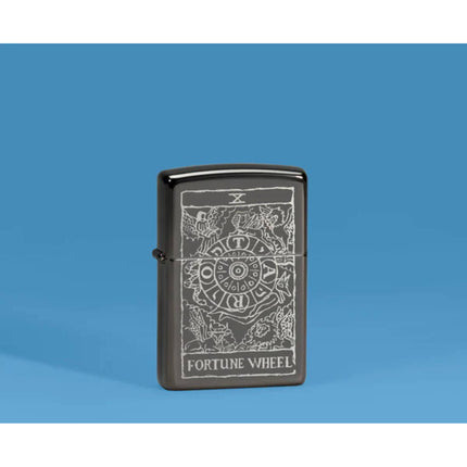 Zippo Lighter: Fortune Wheel Design High Polish Black | 46138