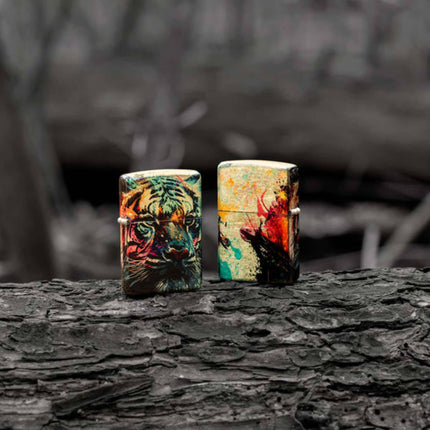 Zippo Lighter: Colorful Tiger Design 540 Fusion | 46145