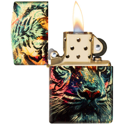 Zippo Lighter: Colorful Tiger Design 540 Fusion | 46145