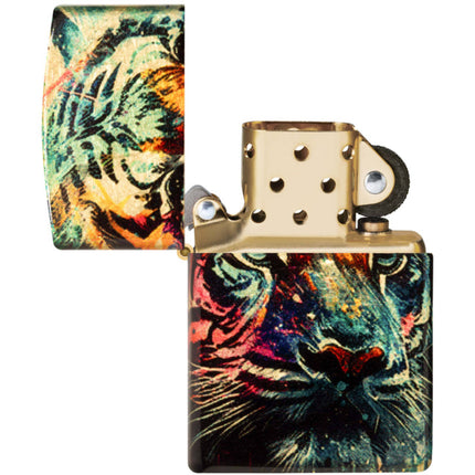 Zippo Lighter: Colorful Tiger Design 540 Fusion | 46145