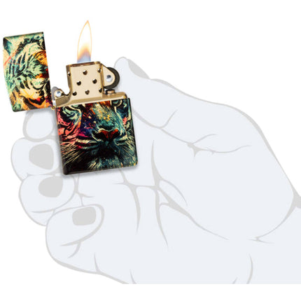 Zippo Lighter: Colorful Tiger Design 540 Fusion | 46145
