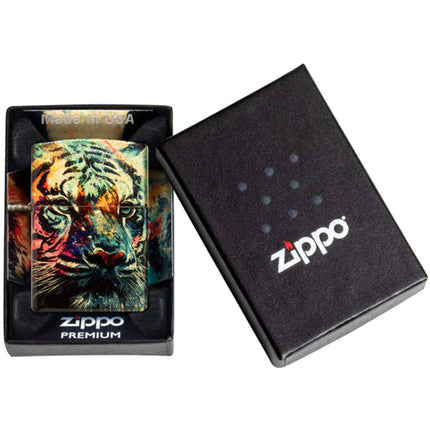 Zippo Lighter: Colorful Tiger Design 540 Fusion | 46145