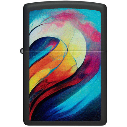 Zippo Windproof Lighter Set Color Image Whole Heart design Black Matte 46154