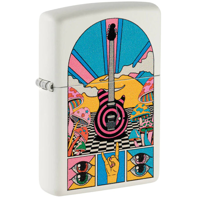 Zippo Lighter: Retro Music Design White Matte | 46167