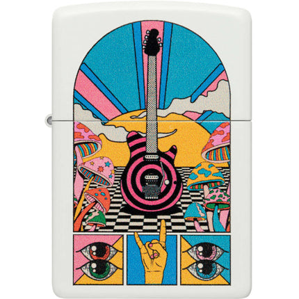 Zippo Lighter: Retro Music Design White Matte | 46167