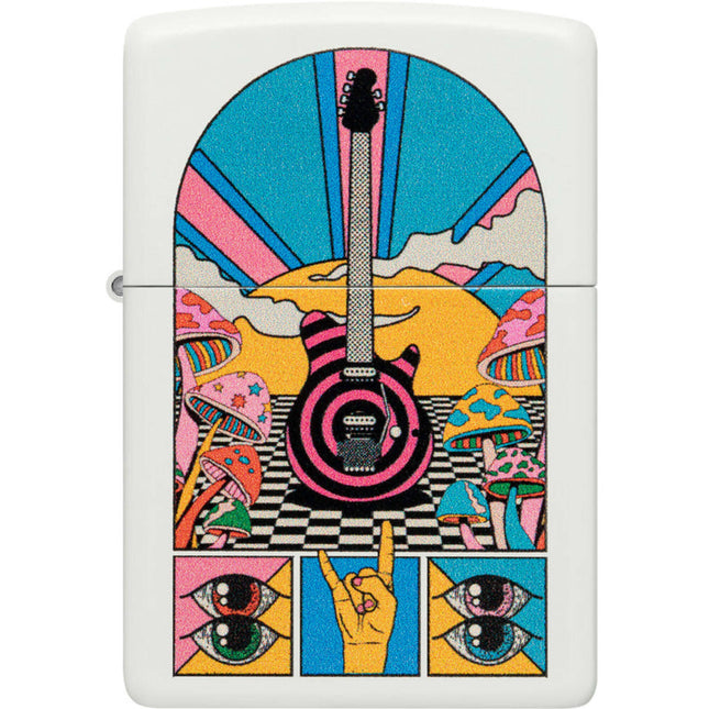 Zippo Lighter: Retro Music Design White Matte | 46167