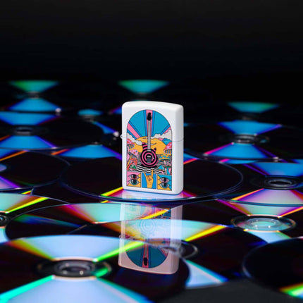 Zippo Lighter: Retro Music Design White Matte | 46167