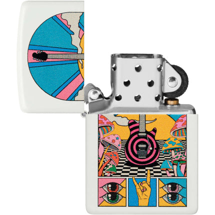 Zippo Lighter: Retro Music Design White Matte | 46167