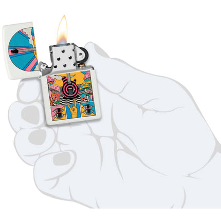 Zippo Lighter: Retro Music Design White Matte | 46167
