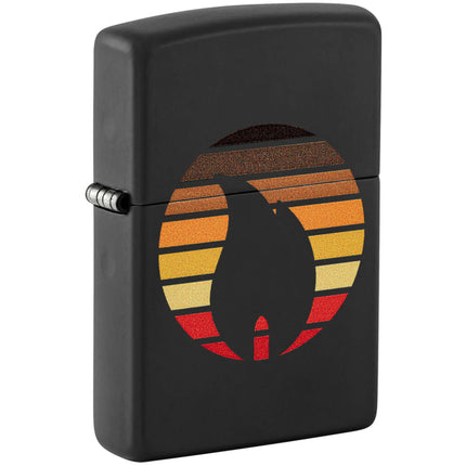 Zippo Lighter: Color Block Flame Black Matte | 46168