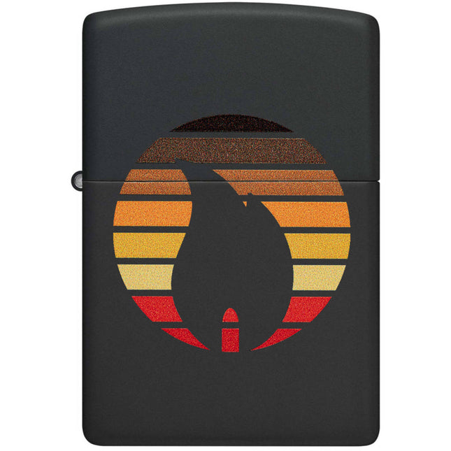 Zippo Lighter: Color Block Flame Black Matte | 46168