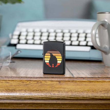 Zippo Lighter: Color Block Flame Black Matte | 46168
