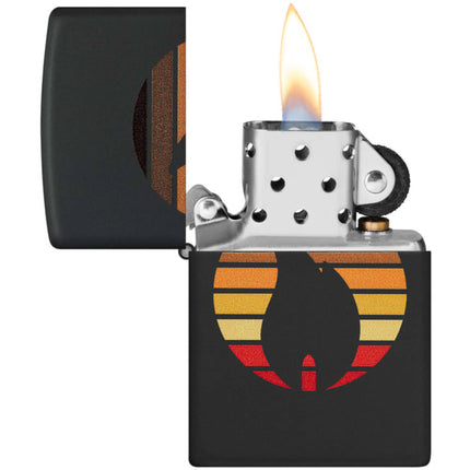 Zippo Lighter: Color Block Flame Black Matte | 46168