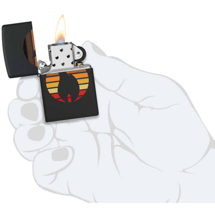 Zippo Lighter: Color Block Flame Black Matte | 46168