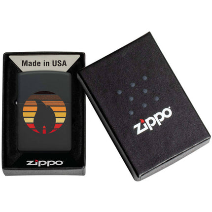Zippo Lighter: Color Block Flame Black Matte | 46168