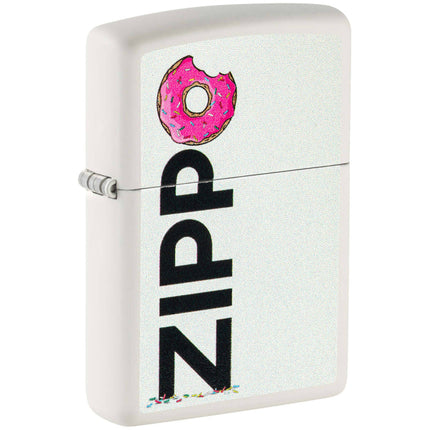 Zippo Windproof Pocket Lighter Frosted Zippo Design White Matte Finish 46240