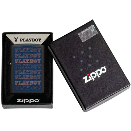 Zippo Windproof Pocket Lighter Playboy Logo Bunny Design Matte Black 46272