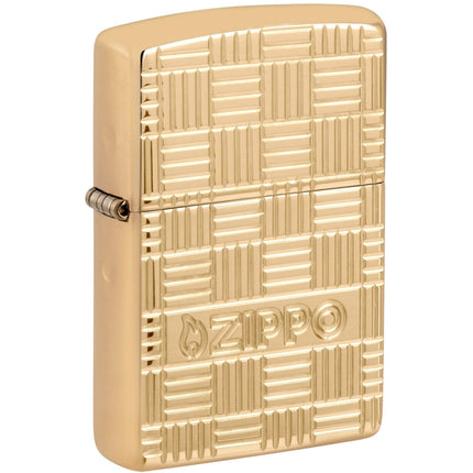 Zippo Pocket Lighter Armor Deep Carve Zippo Design High Polish Brass 46274