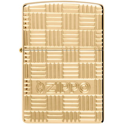 Zippo Pocket Lighter Armor Deep Carve Zippo Design High Polish Brass 46274