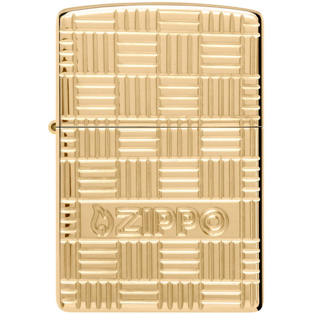 Zippo Pocket Lighter Armor Deep Carve Zippo Design High Polish Brass 46274