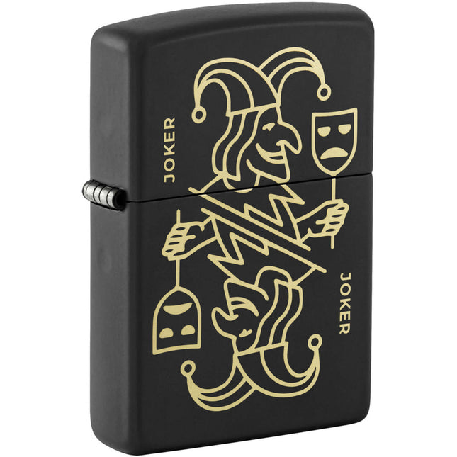 Zippo Lighter: Joker Card Design Black Matte | 46290