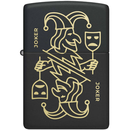 Zippo Lighter: Joker Card Design Black Matte | 46290