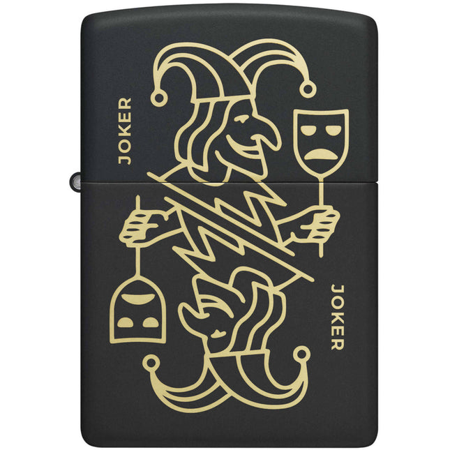 Zippo Lighter: Joker Card Design Black Matte | 46290