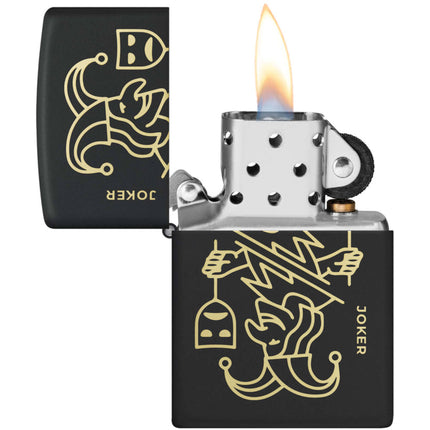 Zippo Lighter: Joker Card Design Black Matte | 46290