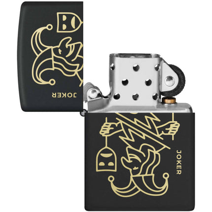 Zippo Lighter: Joker Card Design Black Matte | 46290