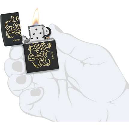 Zippo Lighter: Joker Card Design Black Matte | 46290