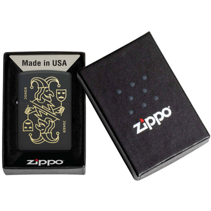 Zippo Lighter: Joker Card Design Black Matte | 46290