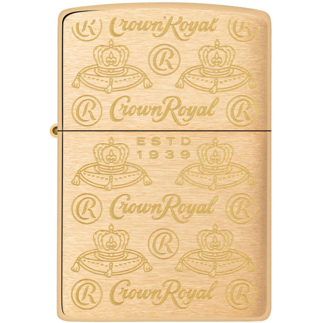 Zippo Windproof Pocket Lighter Crown Royal Elegance Design Brass Metal 46299