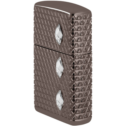 Zippo Lighter: Armor MultiCut Diamond Pattern Design with Crystals Black Ice | 46316