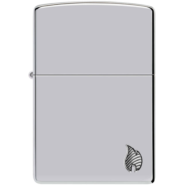 Zippo Lighter: Armor Chrome Flame Design | 46396