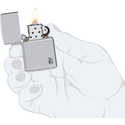 Zippo Lighter: Armor Chrome Flame Design | 46396