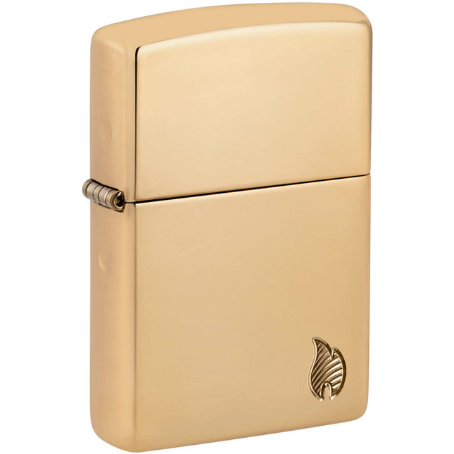 Zippo Lighter: Brass High Polish Flame | 46397