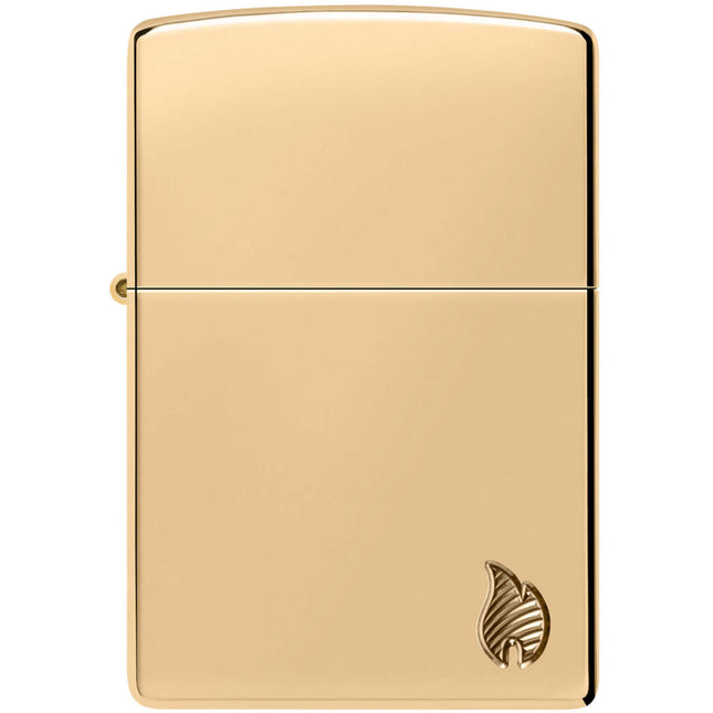 Zippo Lighter: Brass High Polish Flame | 46397