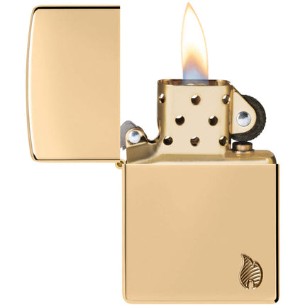 Zippo Lighter: Brass High Polish Flame | 46397